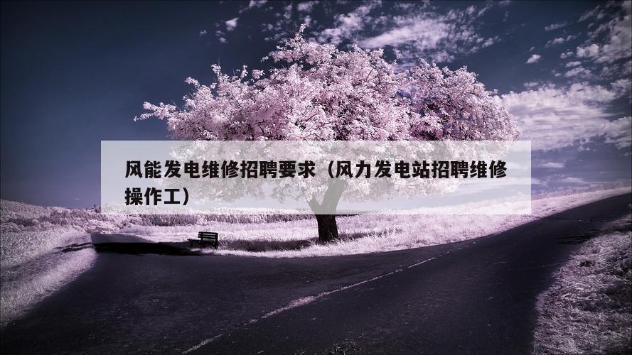 风能发电维修招聘要求