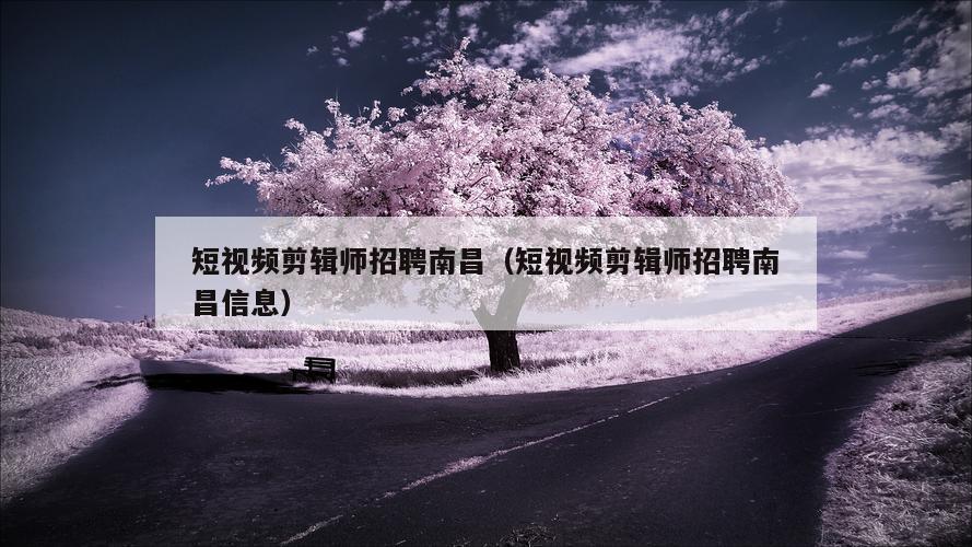 短视频剪辑师招聘南昌