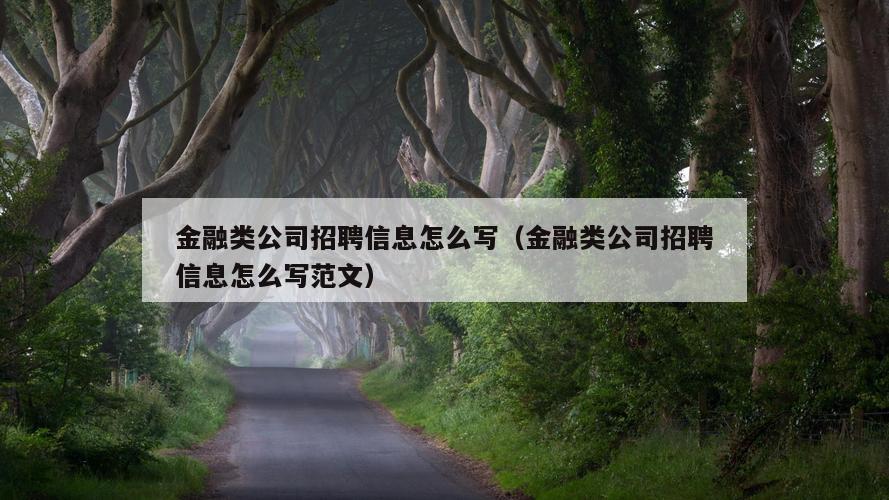 金融类公司招聘信息怎么写（金融类公司招聘信息怎么写范文）