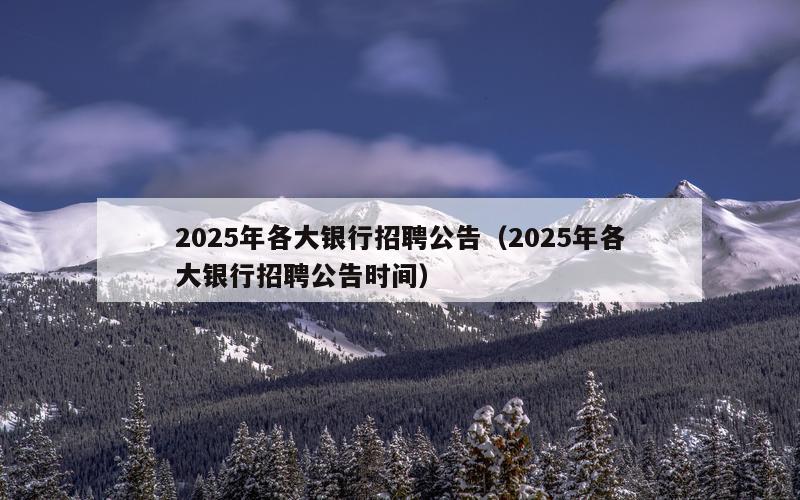 2025年各大银行招聘公告