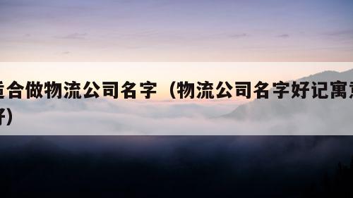 适合做物流公司名字（物流公司名字好记寓意好）