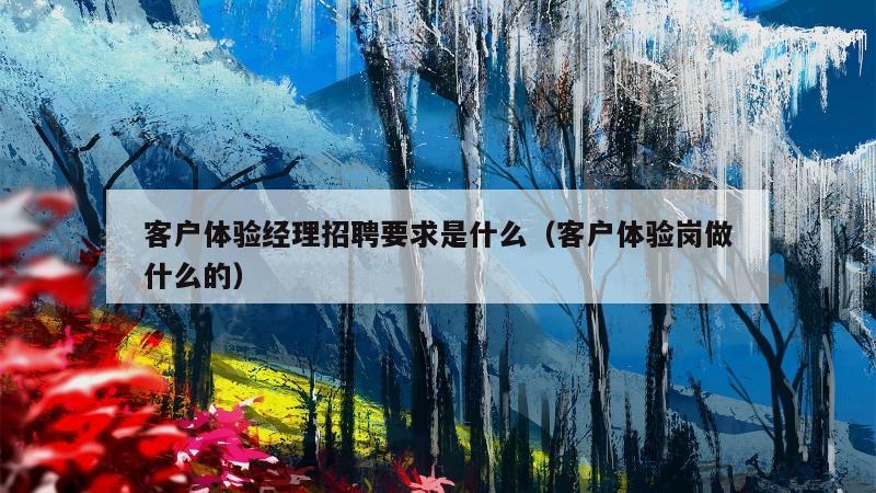 客户体验经理招聘要求是什么（客户体验岗做什么的）